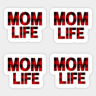 Mom Life Buffalo Plaid Sticker Pack Set Sticker